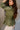 Palmer Olive Green Eyelet Zip-Up Top- close up side view