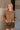 Adeline Brown Knit Chest Pocket Sweater- close up front view