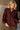 Leia Maroon Pleated Long Sleeve Top- close up top view