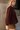 Leia Maroon Pleated Long Sleeve Top- close up side view