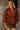 Palmer Rust Eyelet Zip-Up Top- close up top view