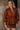 Palmer Rust Eyelet Zip-Up Top- close up top view