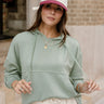 Emilia Light Sage Hoodie Sweatshirt- top view