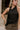 Madelyn Black Satin & Gold Halter Tank- close up front top view