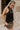 Madelyn Black Satin & Gold Halter Tank- top side view