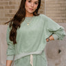 Journey Light Sage Long Sleeve Sweatshirt- front top view