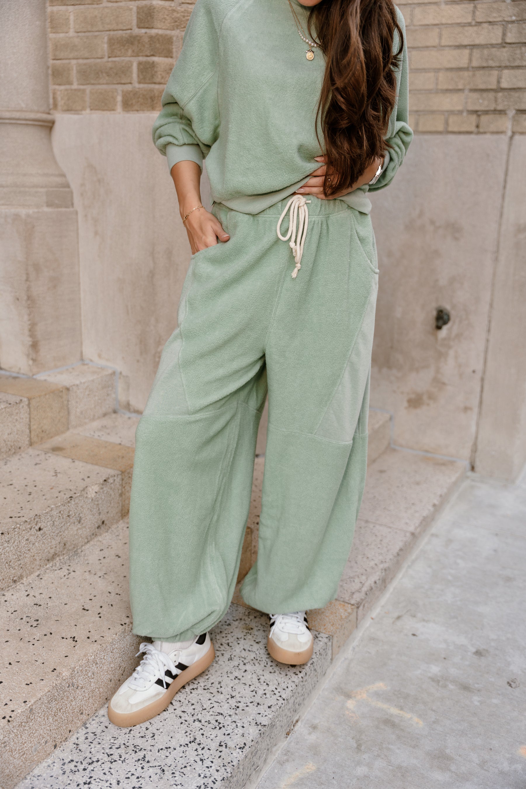 Journey Light Sage Jogger Pants- front view