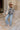 Jaclyn Navy Striped Tie-Front Sweater - full body front view