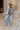 Jaclyn Navy Striped Tie-Front Sweater - full body front view