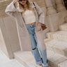 Farrah Oatmeal Knit Collared Jacket - full body front view