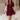Jana Burgundy Eyelet Zip-Up Mini Dress - full body front view