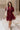 Jana Burgundy Eyelet Zip-Up Mini Dress - full body front view