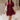 Jana Burgundy Eyelet Zip-Up Mini Dress - full body front view