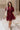 Jana Burgundy Eyelet Zip-Up Mini Dress - full body front view