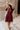 Jana Burgundy Eyelet Zip-Up Mini Dress - frontal view