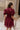 Jana Burgundy Eyelet Zip-Up Mini Dress -back view