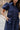 Lara Navy Short Sleeve Midi Dress - close up front view