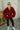 Lizzie Red Sherpa Zip-Up Jacket - full front view