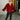 Lizzie Red Sherpa Zip-Up Jacket - full body front view