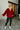 Lizzie Red Sherpa Zip-Up Jacket - full body front view
