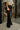 Anya Black Satin Midi Skirt - frontal side view