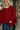 Candice Red Button Detail Poncho - front view