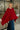 Candice Red Button Detail Poncho - frontal side view