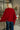 Candice Red Button Detail Poncho - back view