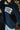 Senior 27' Navy Reversible Mock Neck Sweatshirt - Close up side