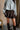 Gia Brown Faux-Suede Skort - front 