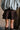 Gia Brown Faux-Suede Skort - close up back view