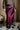 Anya Burgundy Satin Midi Skirt - front view with belt