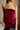 Zoe Burgundy Sequin Strapless Top - close up front view