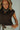 Audrey Brown Mock Neck Top - close up front view