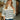 Zoey Ecru Striped Quarter-Button Sweater - front view