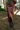 Lanie Maroon Leather Midi Skirt - Posed Front view 
