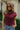 Audrey Burgundy Mock Neck Top - Close up front