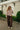 Chelsie Brown & White Striped Pullover - full body front view
