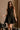Emily Black Belt Flare Mini Dress- front view
