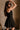 Emily Black Belt Flare Mini Dress- full side view