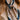 Chandler Navy Multi Tropical Print Satin Scarf - close up front view tied on model's neck
