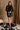 Valentina Black Organza Bow Long Sleeve Top- full body front view