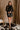 Valentina Black Organza Bow Long Sleeve Top- full body front view