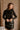 Valentina Black Organza Bow Long Sleeve Top- front view