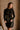 Valentina Black Organza Bow Long Sleeve Top- front view untucked