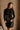 Valentina Black Organza Bow Long Sleeve Top- front view untucked