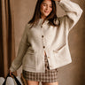 Azlynn Oatmeal Button-Up Knit Cardigan- front view
