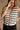 Brynn White & Black Stripe Button-Up Vest- close up front view