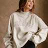Georgia Heather Grey High Neck Sweatshirt- front view