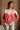 Charlee Red Multi Colorblock Sweatshirt- front top view